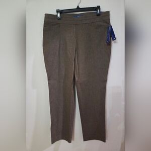 NWT Apt. 9 Brown Straight-Leg Pants 16 petite